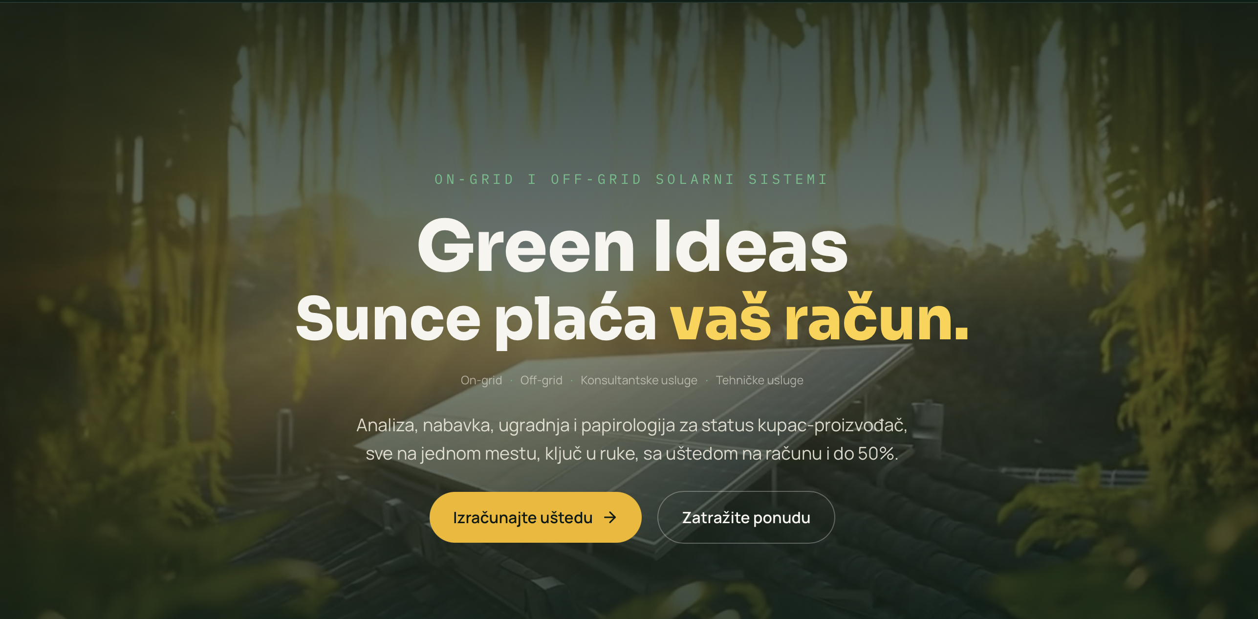 Green Ideas website hero section